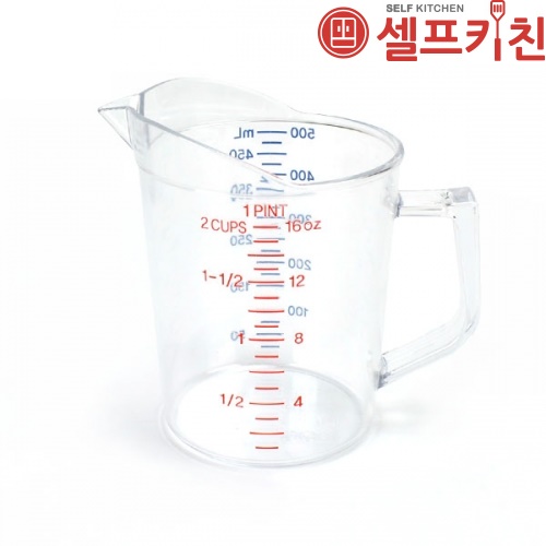 PC계량컵 칼라눈금 투명 쿠킹 계량 250ml 500ml 1L 2L 4L 투명계량컵